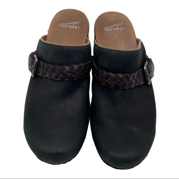 Dansko Black Melanie Nubuck Clog Size 40 - Picture 2 of 14